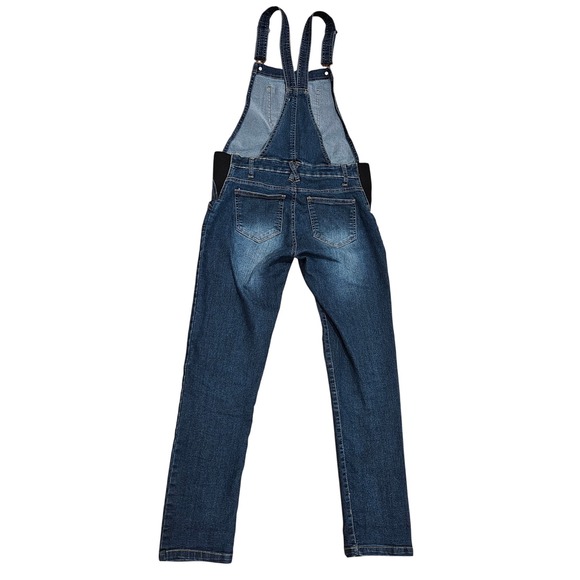 Planet Motherhood Maternity Overalls Women's Medium Dark Wash Denim Jeans - Picture 5 of 6